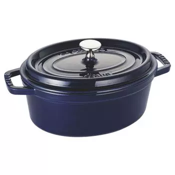 staub Cocotte Oval Gran Blue Оба отлиты вручную эмалированный горшок IH совместимый японский La Cocotte Oval Pico 23 см [Авторизованный продукт] 40510-268