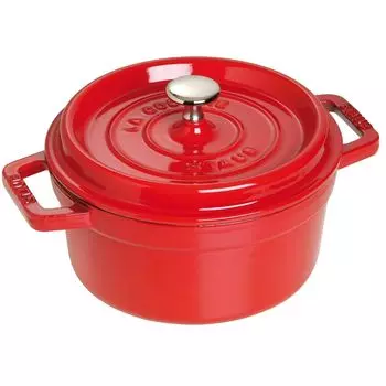 Staub Cocotte Round Cherry Оба отлиты вручную эмалированный горшок IH совместимый с японским продуктом с серийным номером La Cocotte Round Pico 20 см [Авторизованный номер]