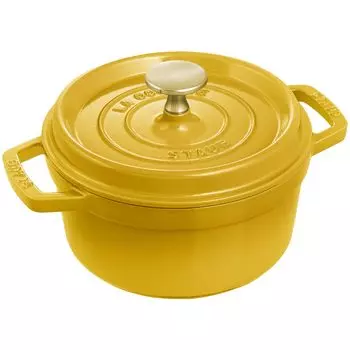 Staub Cocotte Round Citron Оба литые вручную эмалированные кастрюли IH совместимые японские продукты с серийным номером Cocotte Round Citron Pico 16 см [Авторизованный номер] сладкий лимон