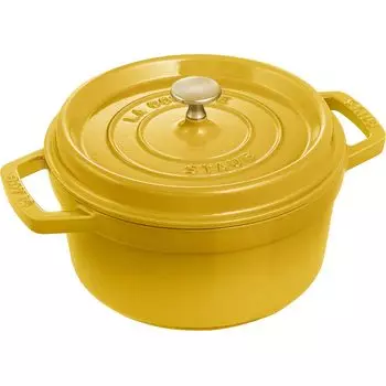 staub Cocotte Round Citron Оба отлиты вручную эмалированный горшок IH совместимый японский продукт с серийным номером La Cocotte Round Citron Pico 18 см [Авторизованный сладкий лимон