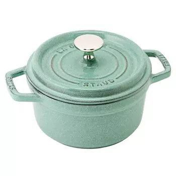Staub Cocotte Round Sage Green Small Hand Литой эмалированный горшок IH Совместимый японский продукт с серийным номером La Cocotte Round Pico 16 см [Авторизованный номер]