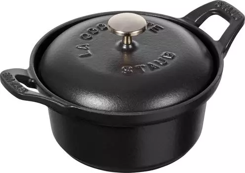 staub Cocotte Round Vintage Series Black Small Hand Enamel Pot IH Compatible Japanese La Cocotte Round Mini 12cm [Авторизованный продукт] 40501-020