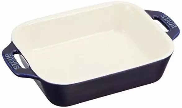 staub Dish 40508-583 Rectangular Dish, Gran Blue, 5.5 x 4.3 inches (14 x 11 cm), Ceramic Au Gratin Dish, Oven Safe and Microwave Safe