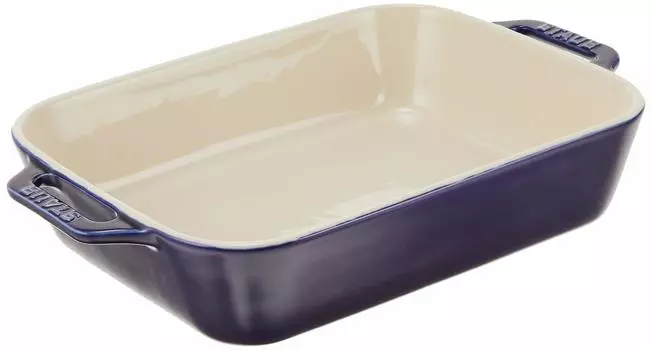 staub Dish Gran Blue 27 x Ceramic Gratin Dish Oven Microwave Safe Japanese Dish Rectangular 20cm [Authorized Product] 40508-591 синий