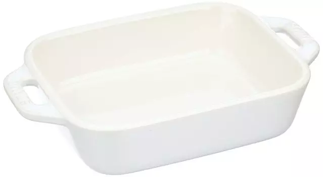 Staub Dish x 2P Set Керамический набор Gratin Dish Oven Подходит для использования в микроволновой печи Японская тарелка Rectangular (14 11см) Слоновая кость [Авторизованный продукт] 40508-169 слоновая кость