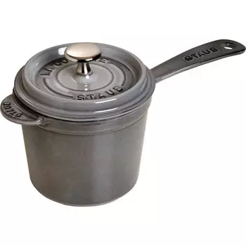 staub кастрюля для супа 18 см эмалированная литая кастрюля для соуса One Hand Pot японская кастрюля для соуса XO Gray [Авторизованный продукт] 40510-316