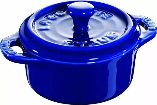 Staub Керамическая круглая мини-кокотница 40510-786 Синяя/62-6351-36