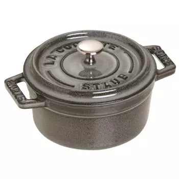 staub La Cocotte Round 40500-106 Mini Pico Cocotte Round Gray 40500-106 Small Two-Handed Cast Enameled Pot