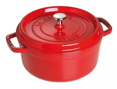 staub La Cocotte Round 40509-814 Pico Cocotte Round Cherry 7.1 inches (18 cm) Both Handed Casting, Enameled Pot, Induction Compatible