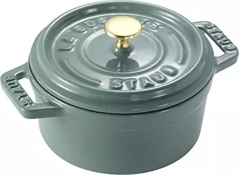 staub La Cocotte Round Z1025-988 Pico Cocotte Round Eucalyptus 5.5 inches (14 cm) Small, Both Handed Casting, Enameled Pot, Induction Compatible, Japa