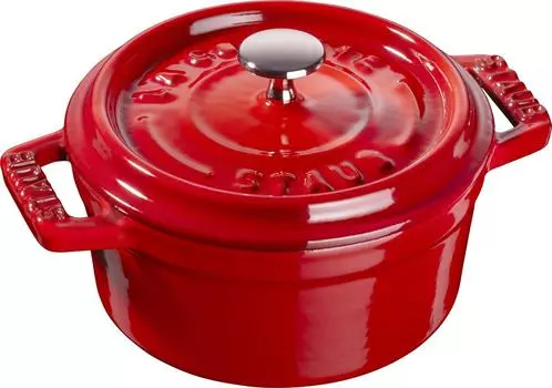 staub Mini Pico Cocotte Round Cherry 10 см Маленький эмалированный горшок ручной работы [Авторизованный японский продукт] La Cocotte Round 40509-799