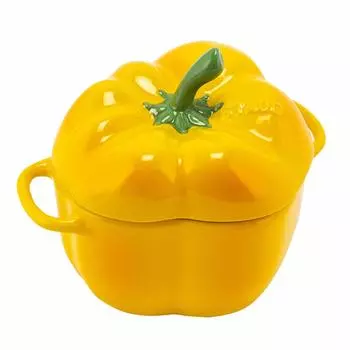 Staub Paprika Cocotte 470 мл Керамическая жаропрочная духовка Yellow Pepper Cocotte Yellow Стильная кухня Новая жизнь [Staub] 40500-324-0 [Товар] жёлтый