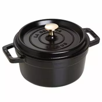 Staub Pico Cocotte 22 см IH газовая горелка черная RST-47 Горшок, Двуручный горшок, совместимый, совместимый, [Товар] чёрный