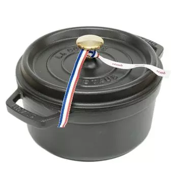Staub Pico Cocotte круглая литая эмалированная кастрюля кухонная утварь черная 20 см 1102025 2.2 л [Товар] чёрный