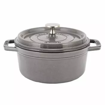 Staub Pico Cocotte круглый 18 см графитово-серый 1101818 Кастрюля Эмалированная кастрюля Rund Brater графитовый серый Кастрюля Pico Cocotte Стильная посуда Кухонные принадлежности