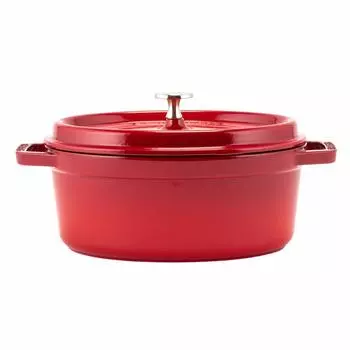 Staub Pico Cocotte Oval 23 см 1102306 Двуручная эмалированная кастрюля Овальная Brater вишневая Pico Cocotte Стильная кастрюля Посуда Кухонные принадлежности [Staub]