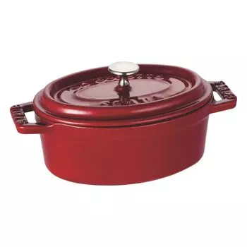 staub Pico Cocotte Oval Cherry Маленький эмалированный горшок японский La Cocotte Oval Mini 11cm двуручный [Авторизованный продукт] 40509-807