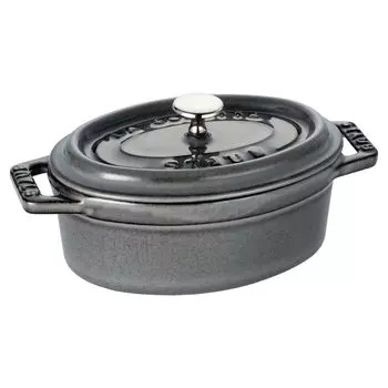 staub Pico Cocotte Oval серый двухручный литой эмалированный горшок японский La Cocotte Oval Mini 11cm [Авторизованный продукт] 40500-116