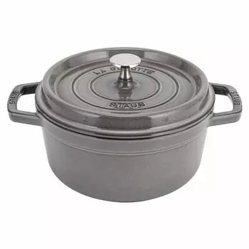 Staub Pico Cocotte Round 22 см Графитовый серый 1102218 Двуручная кастрюля Эмалированная кастрюля Rund Brater Графитовый серый Pico Cocotte Pot Стильная кухонная утварь Кухня