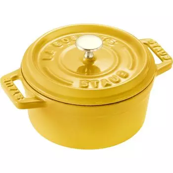 Staub Pico Cocotte Round Citron Маленький эмалированный горшок ручной работы, японский продукт с серийным номером Cocotte Round Citron Mini 10cm [Авторизованный номер] Z1029-106 сладкий лимон