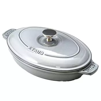 Staub Pot Oval Электрическая плита круглая 23 см графитово-серый 1332318 Эмаль литье 40509-581-0 [Товар] серый