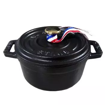 Staub pot pot pico cocotte round 10cm black 1101025 enamel two-handled 40500-101-0 [item] чёрный