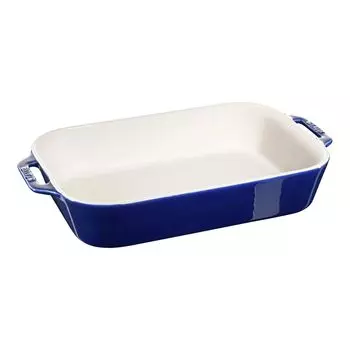 Staub Прямоугольная тарелка 34 40511-149 Синяя/62-6351-22