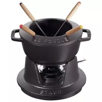staub Set Black Fondue Pot Lit Enamel Pot Japanese Special Fondue 16cm [Авторизованный продукт] 40511-970