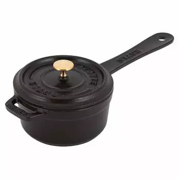 Staub Small Sauce Pan 10cm One Hand Pot Sauce Pan Enamel Pot Milk Pan 1241025 Black Small Sauce Pan Round black [Staub Pot] [Товар] чёрный