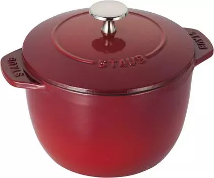 staub Staub Cocotte de GOHAN Cherry M Paint Finish Rice Pot Rice Cooker 2 Cups Cast Enamel IH Compatible Rice Cooker Japanese La Cocotte de GOHAN Red