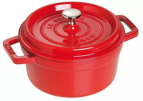 Staub staub Cocotte Round Cherry Оба отлиты вручную эмалированный горшок IH совместимый японский продукт с серийным номером La Cocotte Round Pico 22 см [Авторизованный номер]