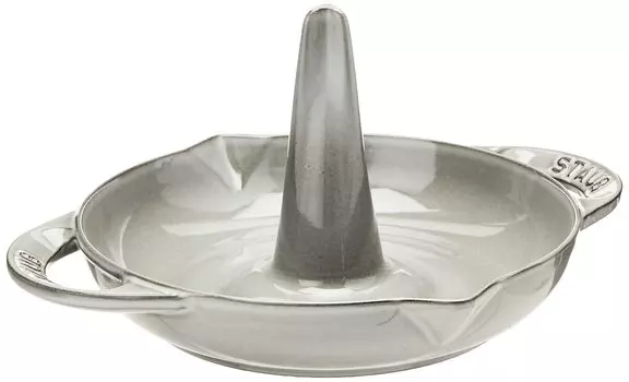Staub Staub Жаровня 24 см Эмалированная литая форма для духовки Жареная курица Гриль Японская вертикальная жаровня для кур Цыпленок серый [Авторизованный продукт] 40509-517 серый