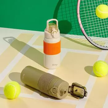 STAY24 Нержавеющая сталь Spoholic (450мл, 590мл) Стакан с заварником для чая, без бисфенола А, кремовый, оливковый 450ml кремовый