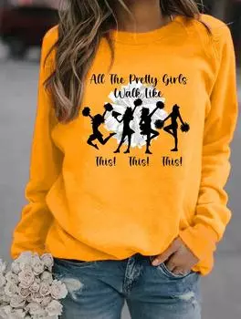 Сохраняйте уют и стиль этой зимой с помощью толстовки с круглым вырезом для женщин, украшенной разнообразными модными узорами S