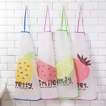 Stay Dry and Clean Semi Transparent Kitchen Bib for Cooking and Cleaning strawberry