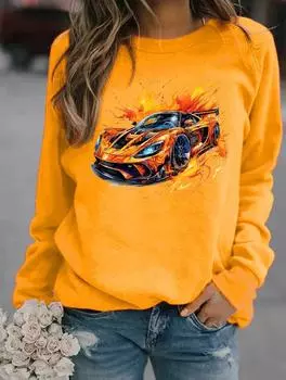 Оставайтесь в тепле и моде этой зимой с толстовкой с круглым вырезом для женщин, украшенной множеством стильных узоров S