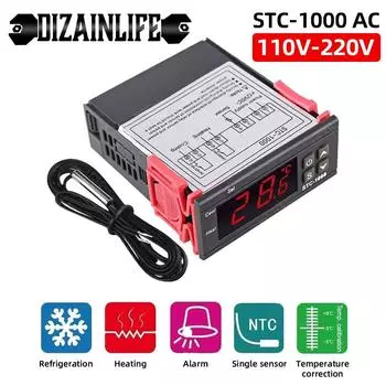 STC-1000 LED цифровой регулятор температуры термостат для инкубатора холодильника терморегулятор реле нагревание охлаждение 220 В