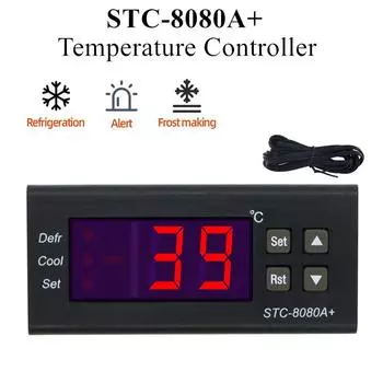 STC-8080A+ Контроллер температуры Микрокомпьютер Цифровой термостат холодильника Автоматическое размораживание Контроль температуры Функция сигнализации
