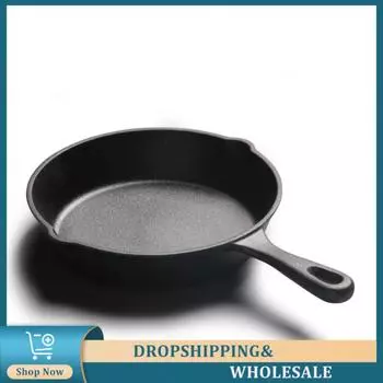 Steak Pot Coking Food Natural Ingredients Nonstick Seasoned Cast Iron Griddle Iron Griddle Breakfast Cookware Kitchen Utensil