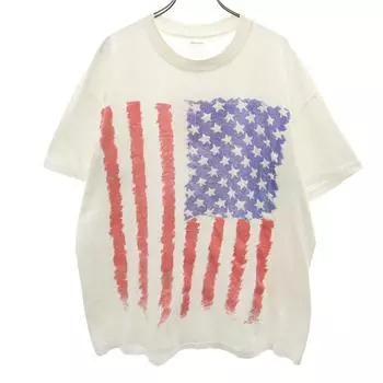 STEDMAN 90-е Сделано в США Футболка с коротким рукавом Старый Звездно-полосатый Мужская Б/У