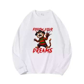 Steel Claw CatAutumn Clothing Длинные рукава из чистого хлопка Новые мужские и женские топы, весенний внутренний слой, базовая рубашка, футболка с круглым вырезом и длинными рукавами M коричневый