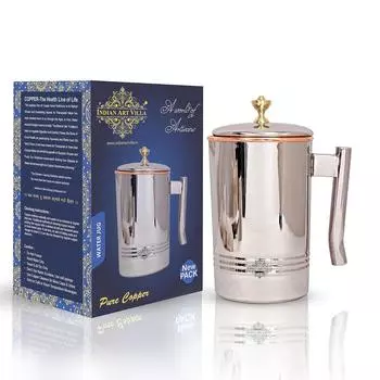 Стальной медный кувшин с латунной ручкой, подача воды для домашнего ресторана, 1500 мл