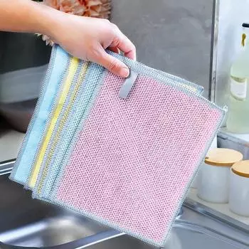 Steel Dishcloth Powerful Cleaning Steel Wire Washing Cloth 20 Pieces Wire Cleaning Cloth Double-Sided Dish Rags For Ovens Pans