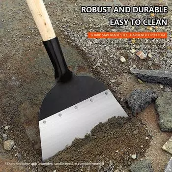 Steel Flat Shovel Multi-Functional Garden Scraper Shovel Rust Resistant Farm Weeding Planting Shovel for Digging in Garden Beds