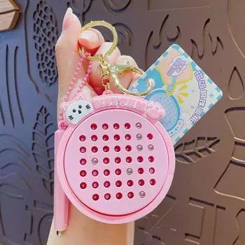 Steel Magnetic Ball Drawing Board Keychain Backpack Pendant Ornaments Gift Pink