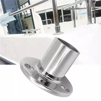 Steel Marine Rust-resistant Boat Handrail Pipe Base Fitting Support Tube Pipe Base Railing Handrail 22mm