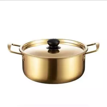 Steel Ramen Stainless Soup Pot With Lid For Family Meal Cooking Kitchen Tools 16cm