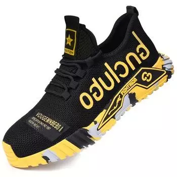 Steel Toe Anti-puncture Men s Safety Shoes Reinforced Sole Slip Resistant Shoes Man Lightweight Breathable Men s Work Shoes 36