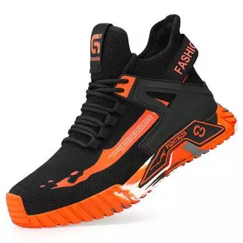 Steel Toe Anti-smash Anti-puncture Safety Shoes Men Lightweight Slip Resistant Work Shoes Comfortable Breathable Work Boots Men 37