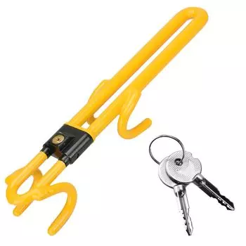 steering lock Steering wheel fixed Visibility Double locking No tools required Size adjustment Key included Anti-theft жёлтый